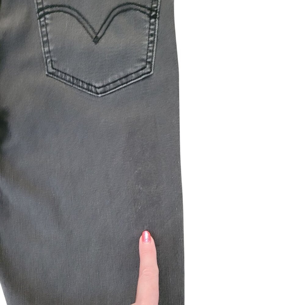 Levis Mile High Super Skinny Jeans Size 29 Gray Studded Detail Stretch NWOT - Picture 6 of 9